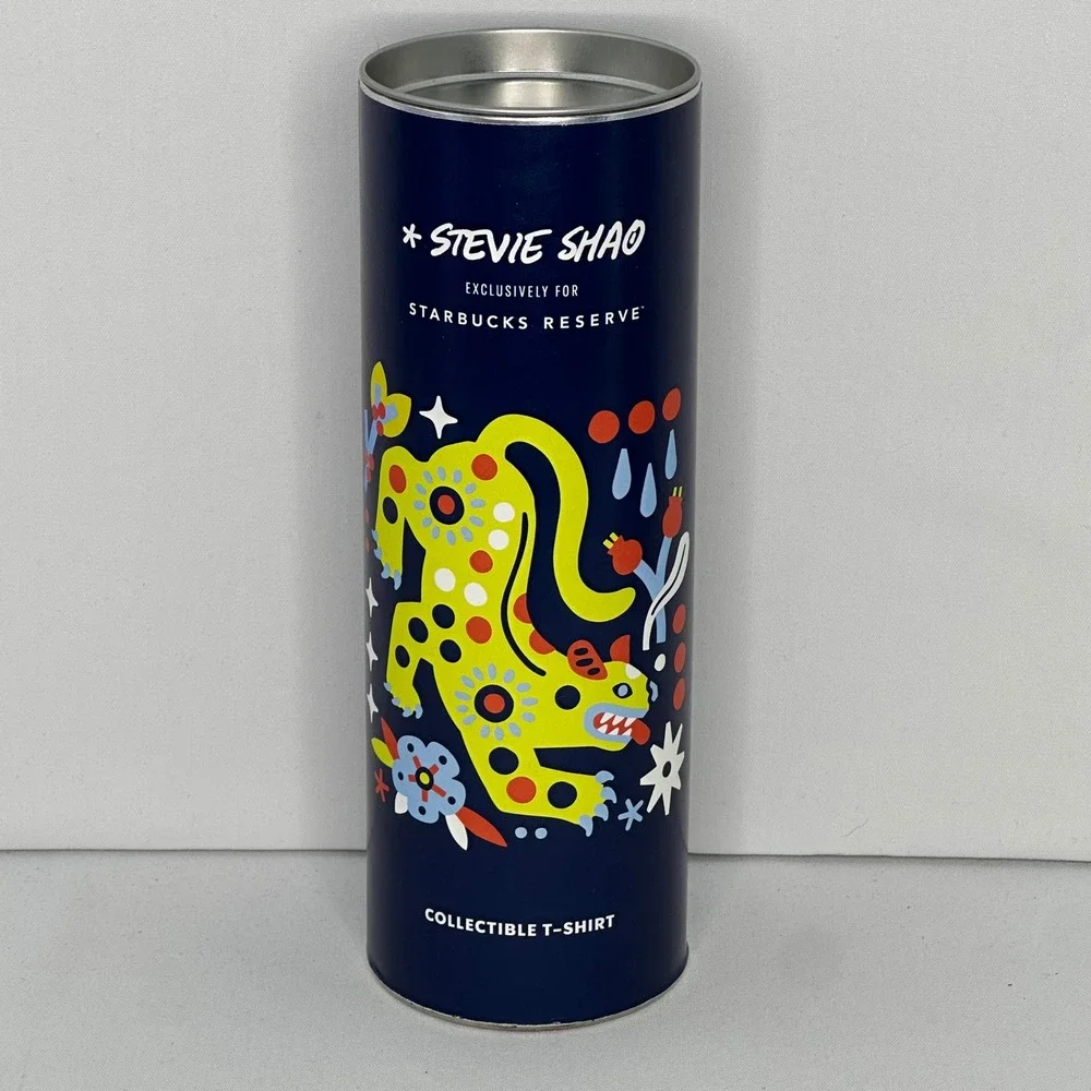 Starbucks Reserve Stevie Shao Collectible T-Shirt Large Artist Edition Tube‎ NWT
